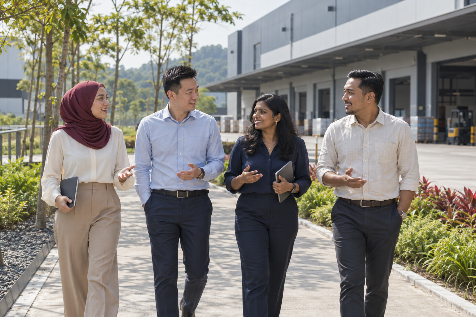 Illustrative business partners looking towards shared growth